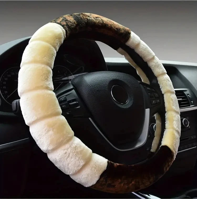 Steering Wheel Cover - Warm & Cozy Fuzzy 15 Inch Universal Protector