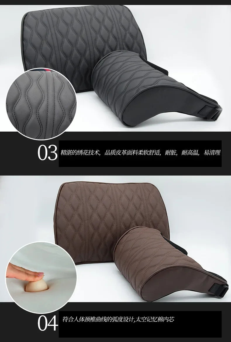Car Headrest Lumbar Support Memory Foam Vertebral Neck Pillow Interior Protector
