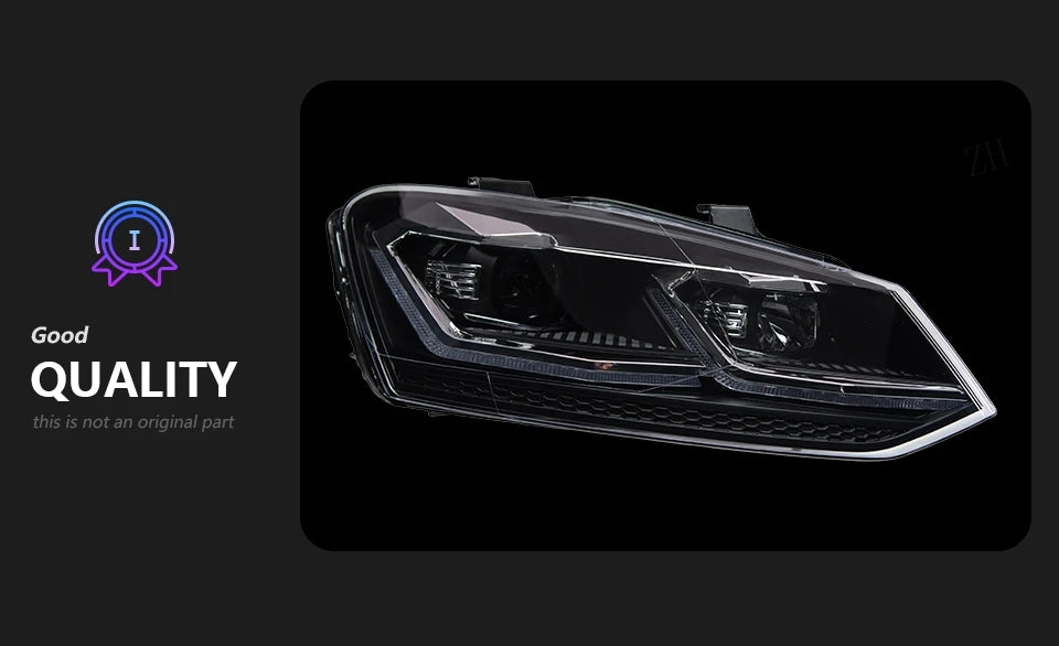 AKD LED Car Lights for VW Polo Headlight  2011-2017 Volkswagen Vento LED Projector Lens Head Lamp DRL Hid Head Lamp Bi Xenon Beam Accessories