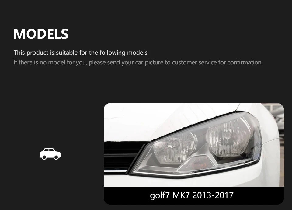 Headlights For VW Golf 7 MK7 Gti LED 2013-2017 Golf 7 Head Lamp Car Styling DRL Signal Projector Lens Auto Accessories Front