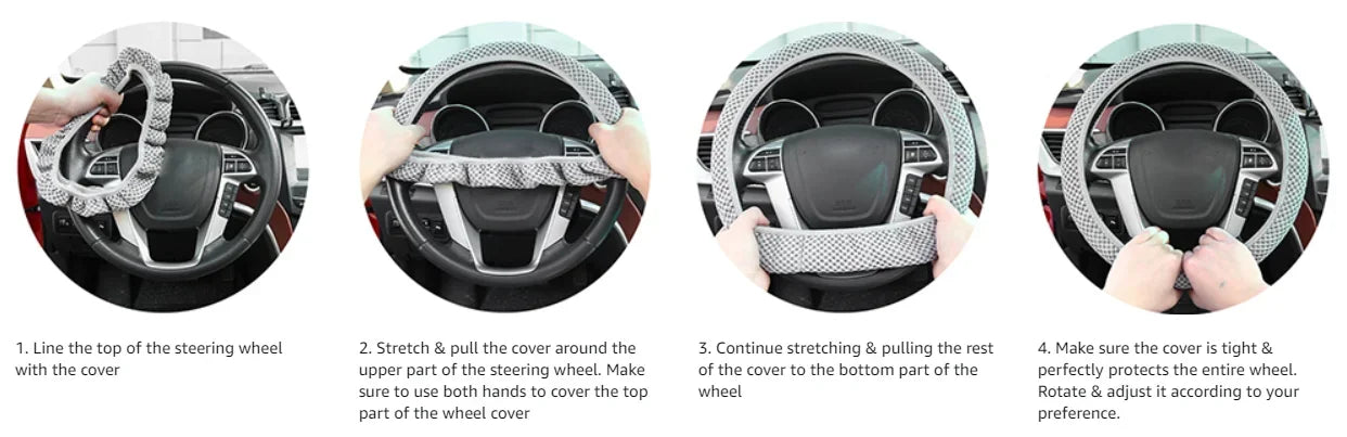 Elastic Elastic Steering Wheel Cover, Warm in Winter, Cool in Summer, Universal
