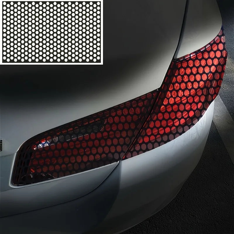 Car rear taillight sticker honeycomb type sticker carbon fiber style black