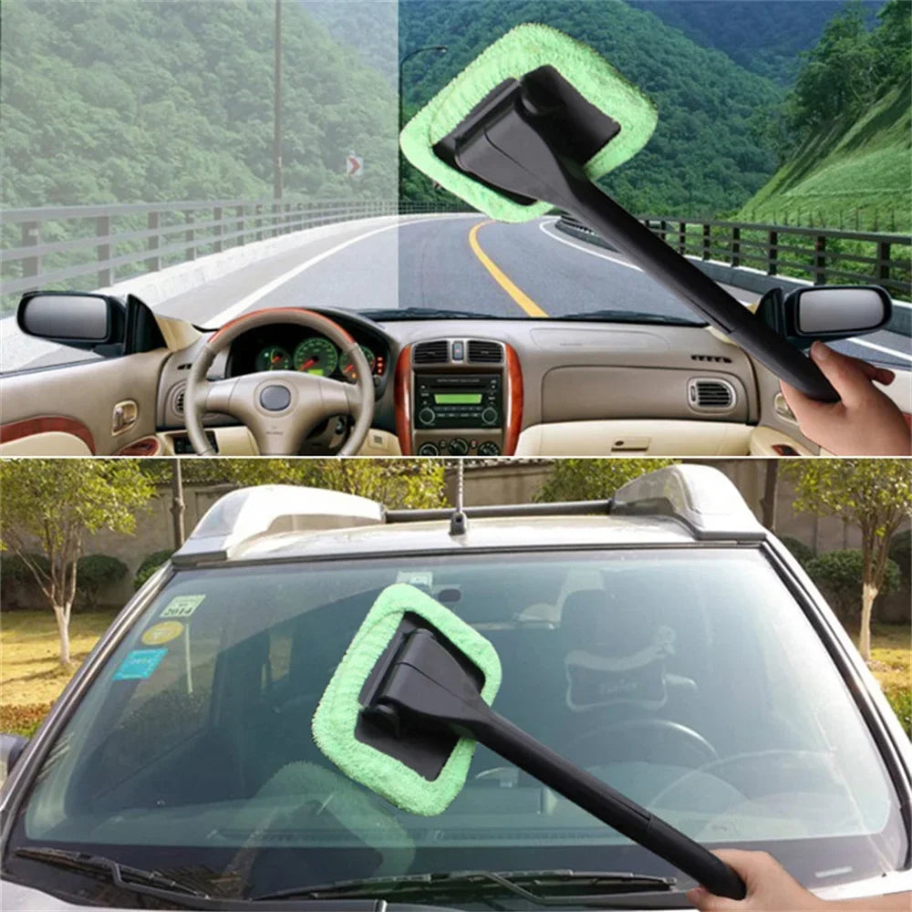 New Car Window Cleaner Brush Kit Windshield Cleaning Wash Tool Inside Interior Premium Automotive Accessory