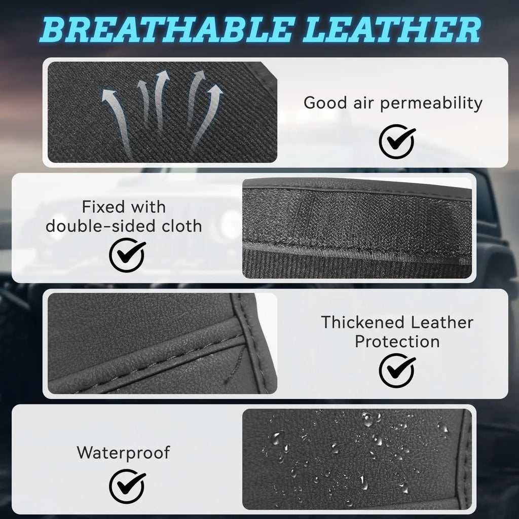 Car Headrest Covers for Seat with Pocket Leather Head Rest Cover Interior