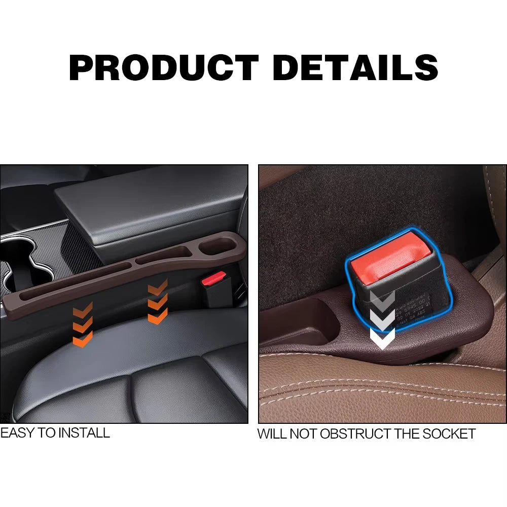 2PCS Car Seat Gap Filler Between Seats Console Organizer Crevice Storage