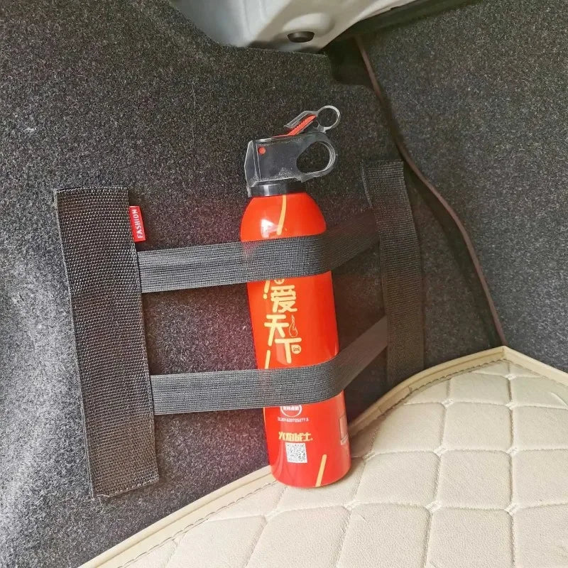 Car Trunk Organizer Elastic Fixing Belt Storage Bag Tapes Fire Extinguisher