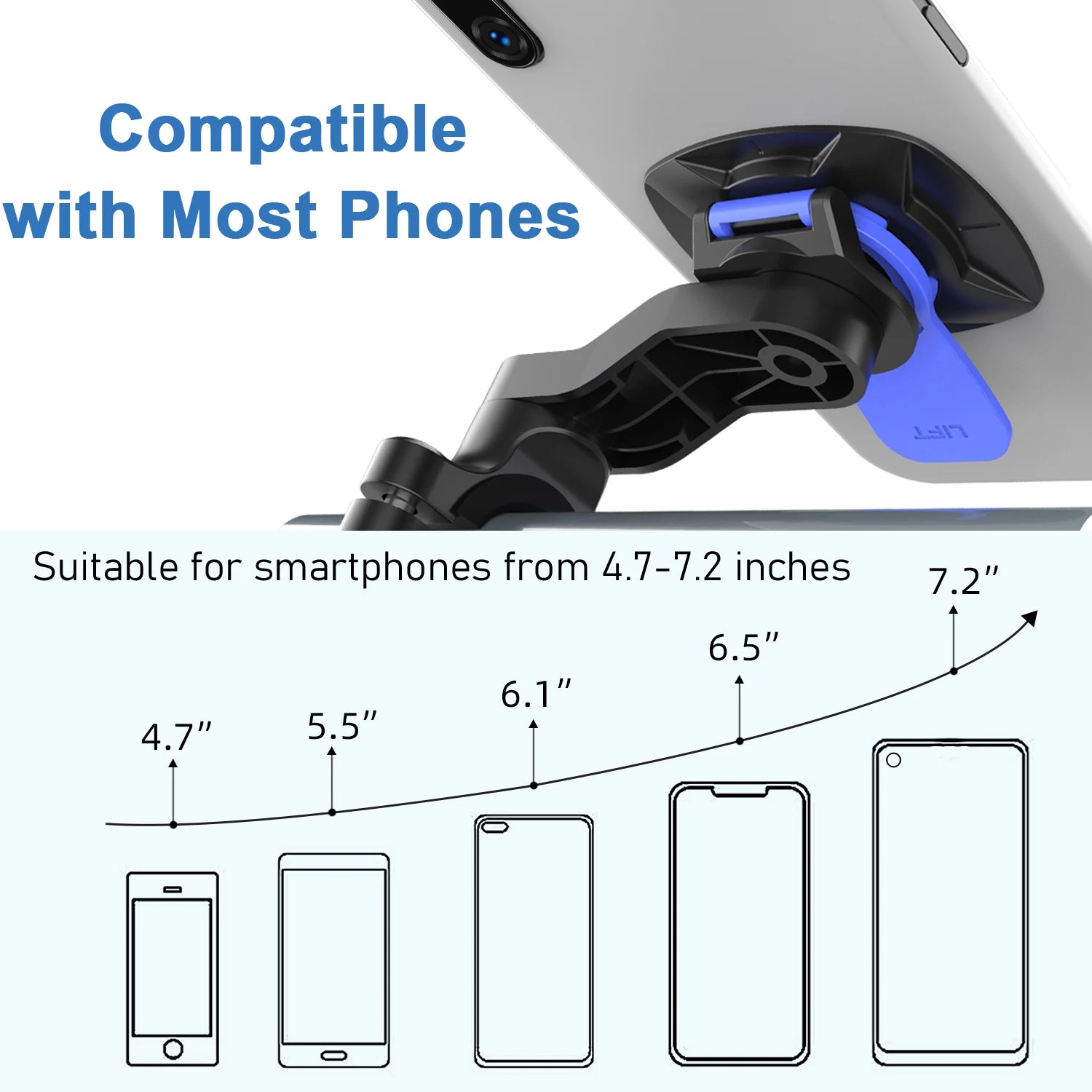 Motorcycle Phone Mount Anti-Shake Bike Cell Holder with Vibration Bracket Stand