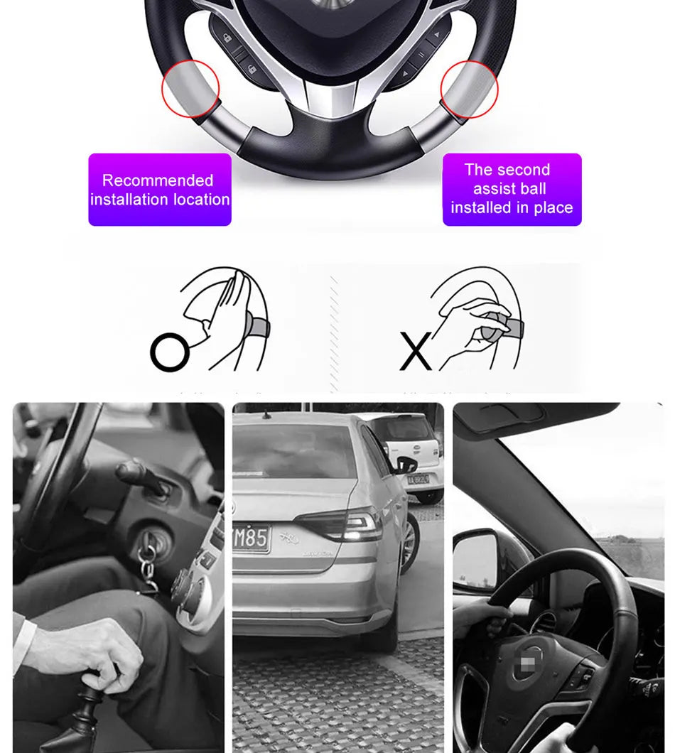 Car Steering Wheel Rotary Knob 360 Degree Rotation Metal Bearing Electric Handle