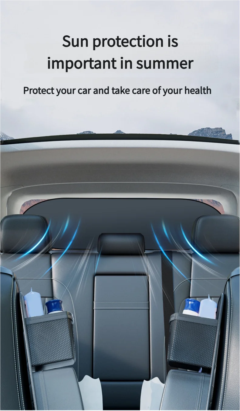 UV-Reflective Car Sun Shade Cover Rear Windshield Sun Protection Sunshade