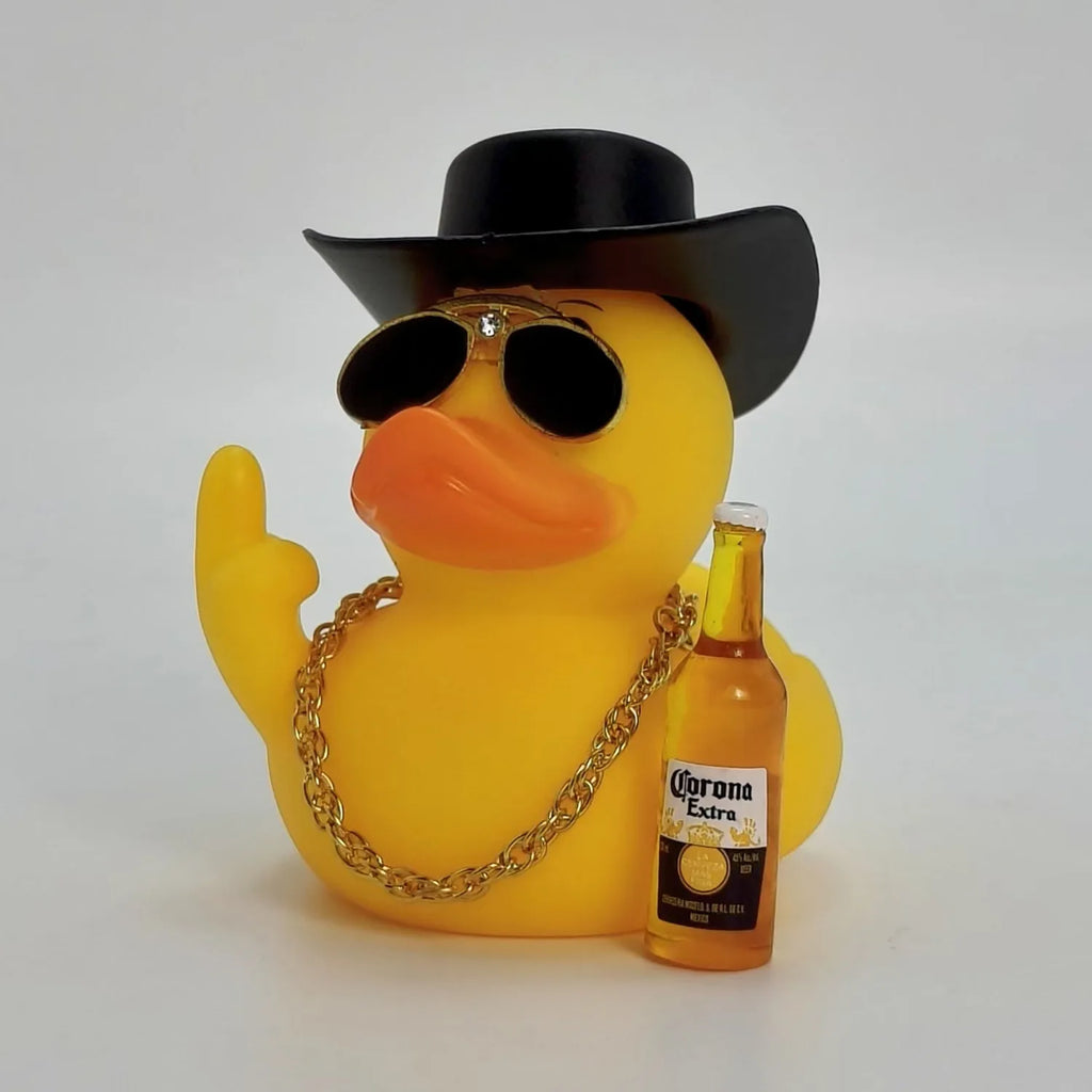 Funny Middle Finger Duck Car Dashboard Decoration Cool Rubber with Small Wine Premium Automotive Accessory
