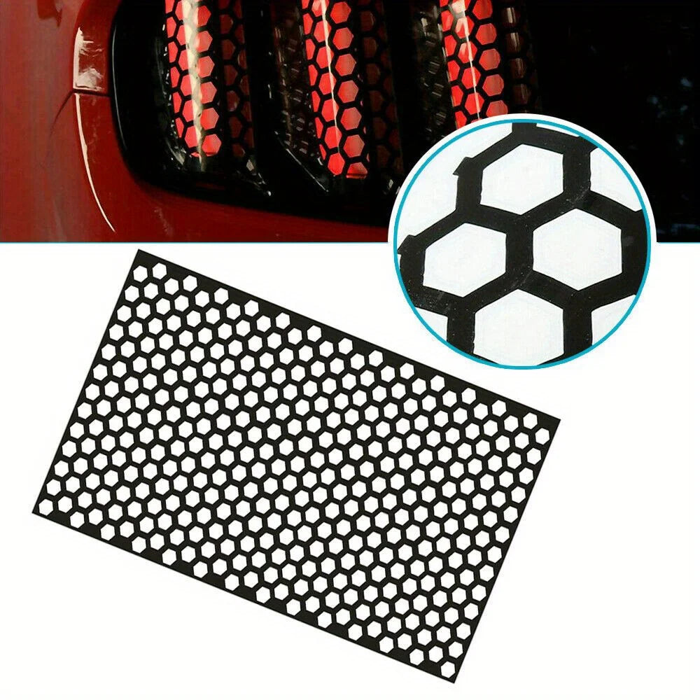Car rear taillight sticker honeycomb type sticker carbon fiber style black