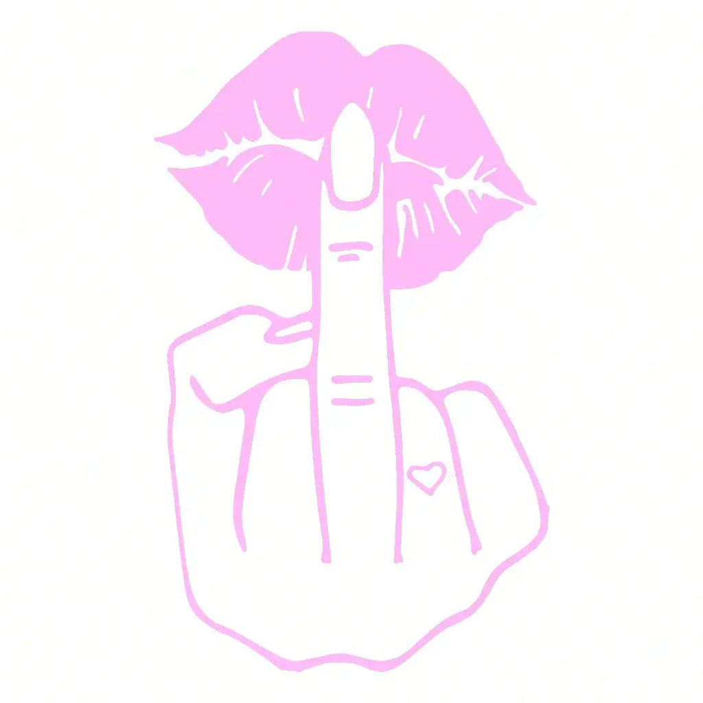 Funny Lips Middle Finger Car Decal, Waterproof Vinyl Sticker for Window Bumper, Premium Automotive Accessory