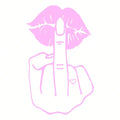 Funny Lips Middle Finger Car Decal, Waterproof Vinyl Sticker for Window Bumper, Premium Automotive Accessory