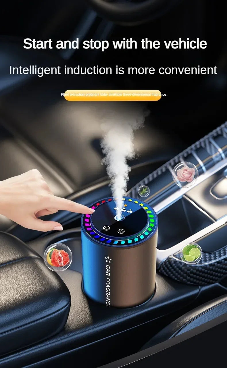 Car Aromatherapy Perfume with Automatic Spray Aluminum Alloy Metal Odor Remover