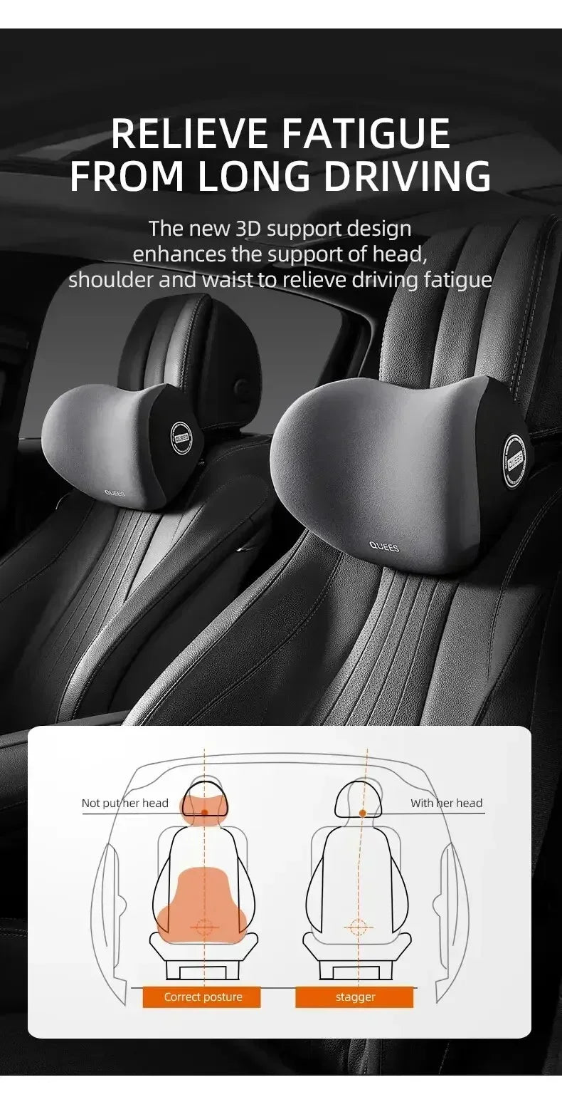 Ergonomic Car Headrest and Lumbar Support Set Memory Foam Neck Cushion Interior