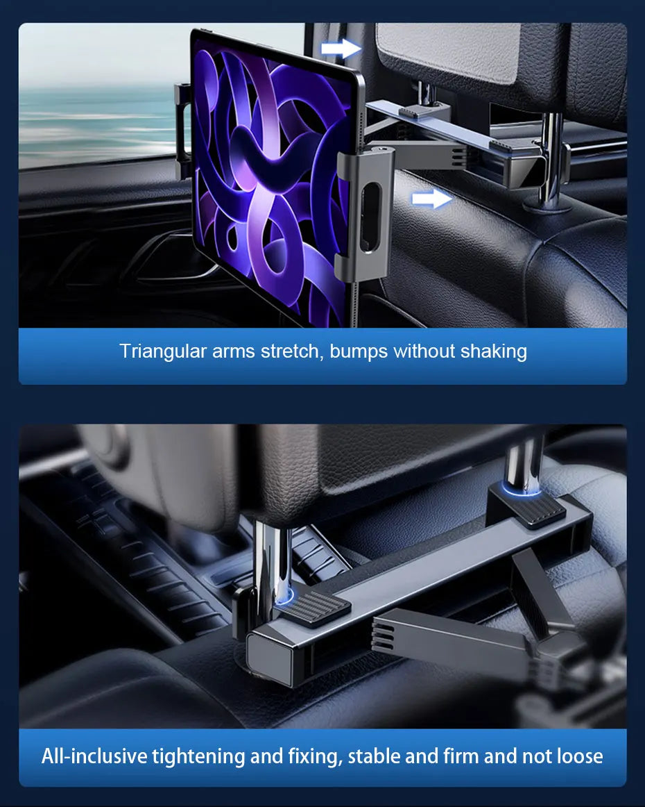 SEAMETAL Upgraded Car Headrest Phone Holder Telescopic Anti Shake Auto Table