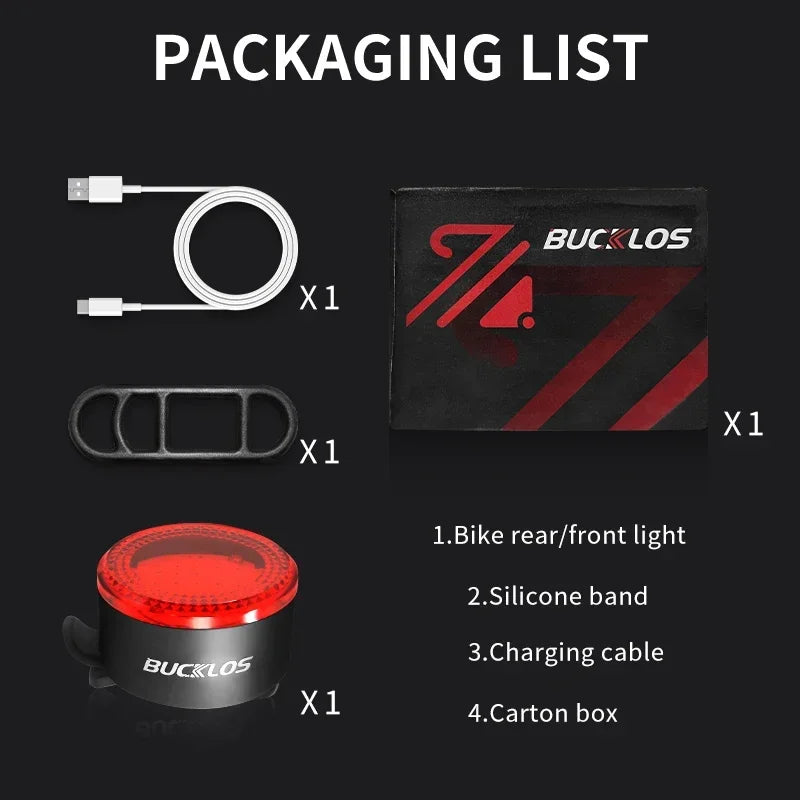 BUCKLOS Cycling Lights COB Bicycle Headlight Taillight LED Bike Front Rear Light Ultralight Riding Warning Lamp Road MTB Lantern