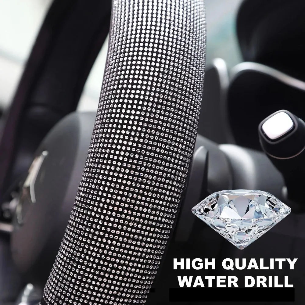 Crystal Steering Wheel Cover Bling Diamond Car Steering Wheel Cover