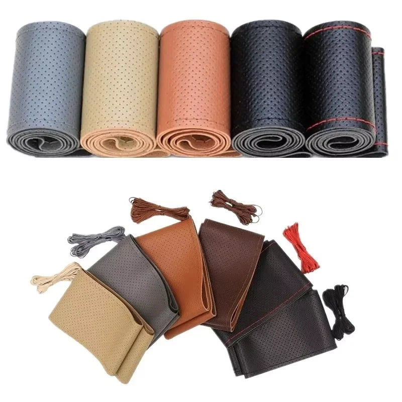 New Steering Wheel Cover Truck Handle Cover 42CM 45CM 47CM 50CM Braid Leather