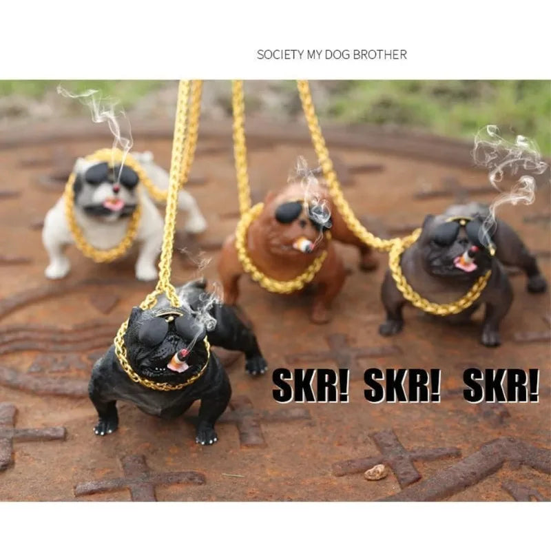 Car Bulldog Ornament Personality High End Bully Dog Dashboard Decoration Resin Premium Automotive Accessory
