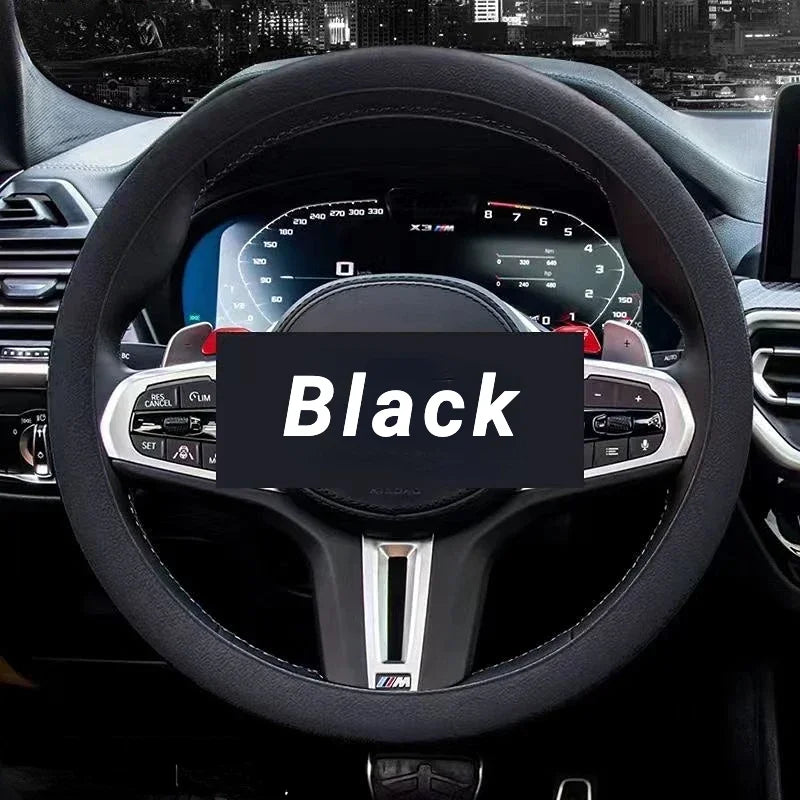 Black Steering Wheel Cover Anti-Slip Silicone - Universal Fit, Soft Fits Most Ve