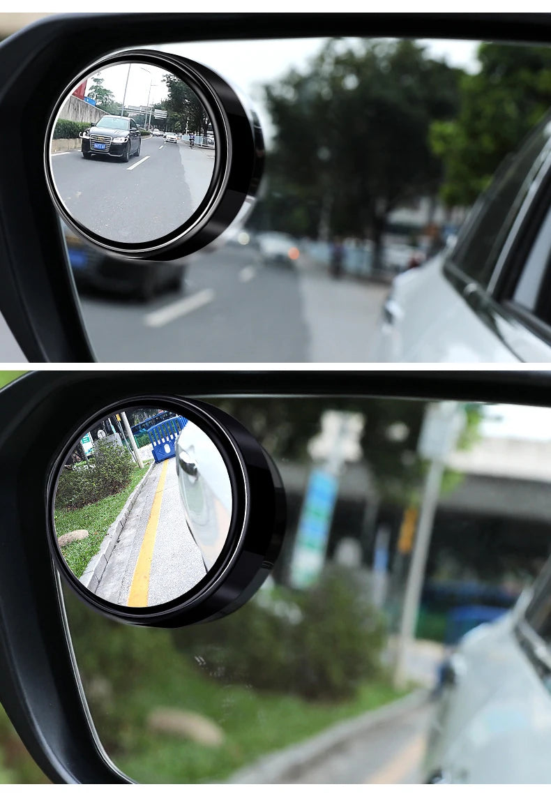 360 Degree Adjustable Blind Spot Mirror Car Auxiliary Rearview Convex Round Premium Automotive Accessory