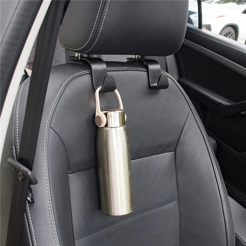 2 Pcs Car Headrest Hooks Hanger for Bags Seat Back Organizer Holder Clips Auto