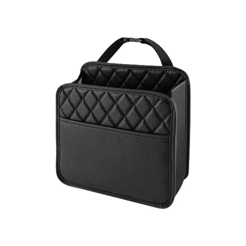 Multifunctional Car Seat Storage Bag Leather Auto Organizer Garbage Interior