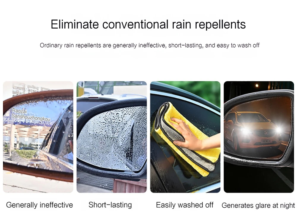 4PCS Car Rainproof Film 2 Auto Rearview Mirror Side Windows Waterproof Anti-fog Premium Automotive Accessory