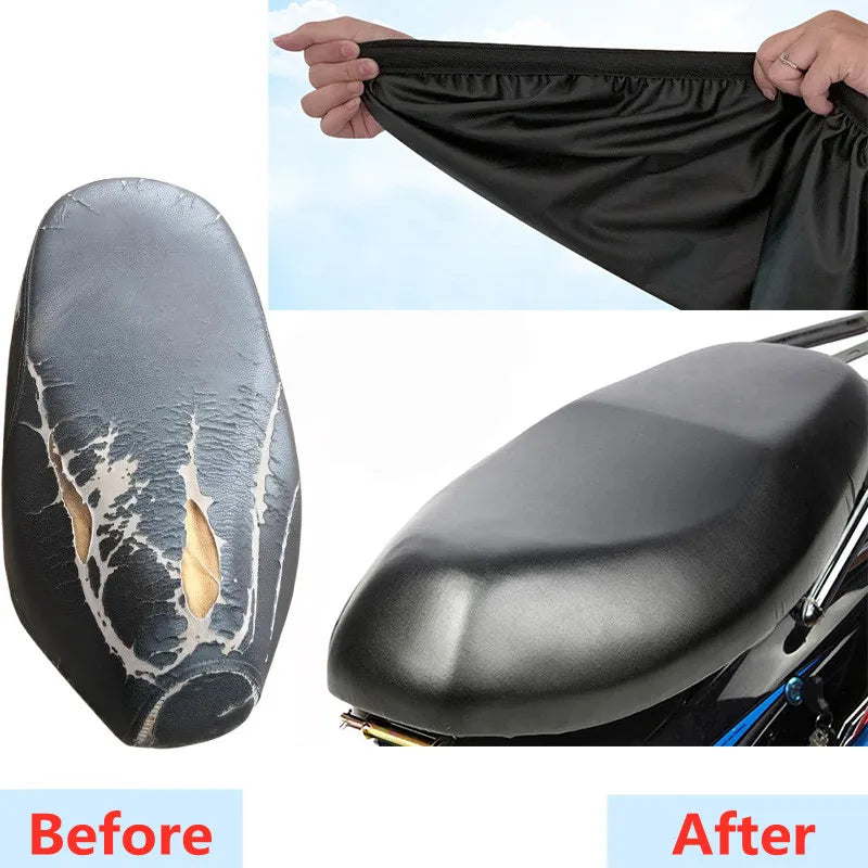 Motorcycle Seat Cover Elastic PU Leather Motorbike Protector Cushion Interior