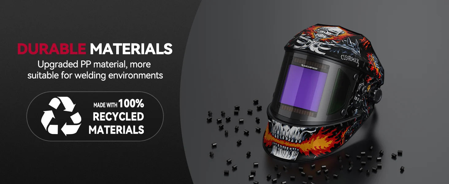 Auto Darkening Welding Helmet - ARCCAPTAIN With 180° Side View 4 Arc Sensor 1/1/1/1 True Color Welding Helmet For ARC MIG TIG CUT