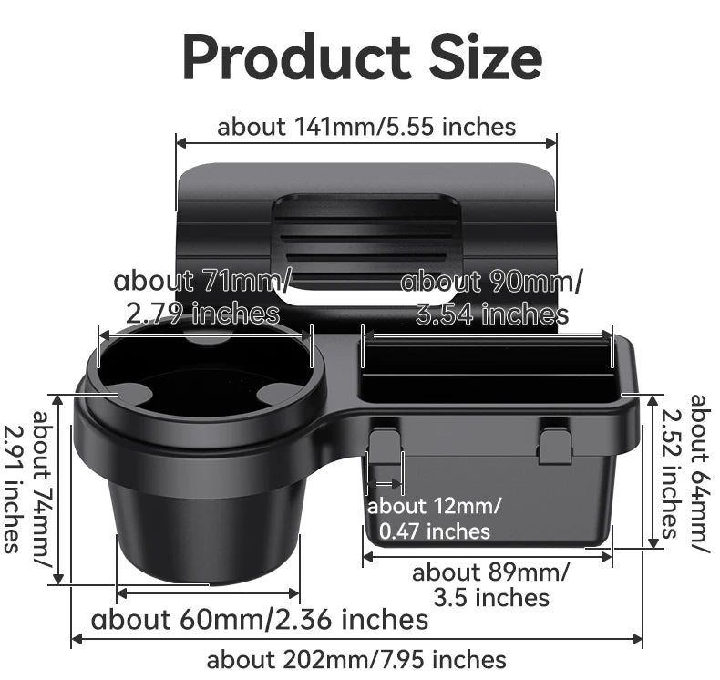 Car Cup Stand Phone Holder Mount Tray Side Door Window Storage Barrel Pocket