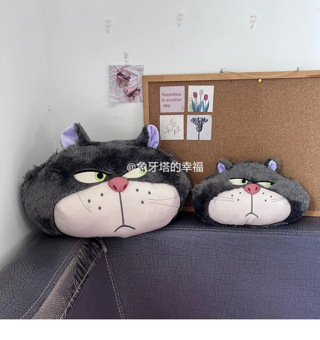 Cute Lucifer Cat Headrest Seat Belt Cover Cartoon Stuffed Anime Cinderella Bad