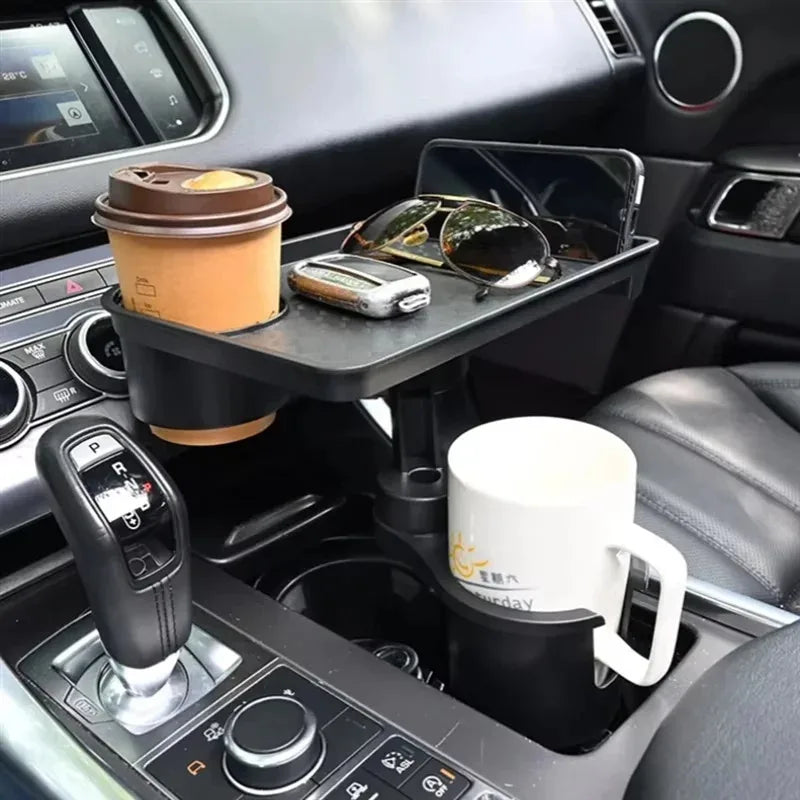 High Quality Universal Car Cup Holder Tray 360 Rotating Adjustable Dual Bracket