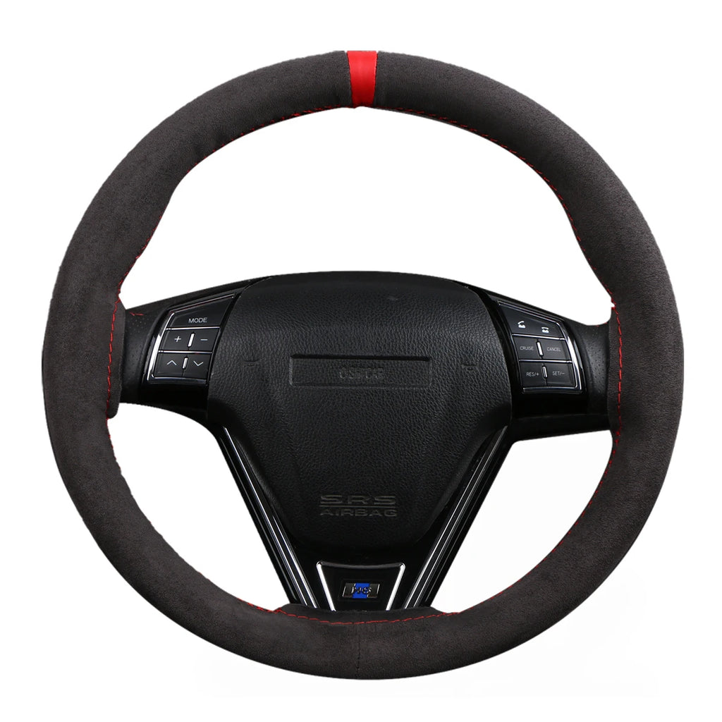 Universal Suede Car Steering Wheel Cover DIY Hand Sewing Soft Leather Braiding
