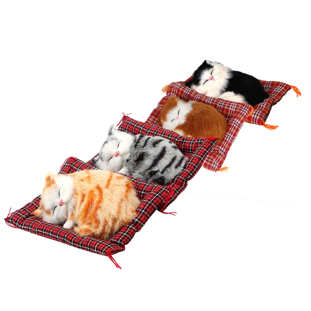 Lovely Plush Kittens Doll Toy Home Decoration Car-styling Car Ornaments Cute Premium Automotive Accessory