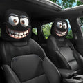 2pcs Smiley Face Printed Car Pillowcase Soft Comfortable Decorative Cushion