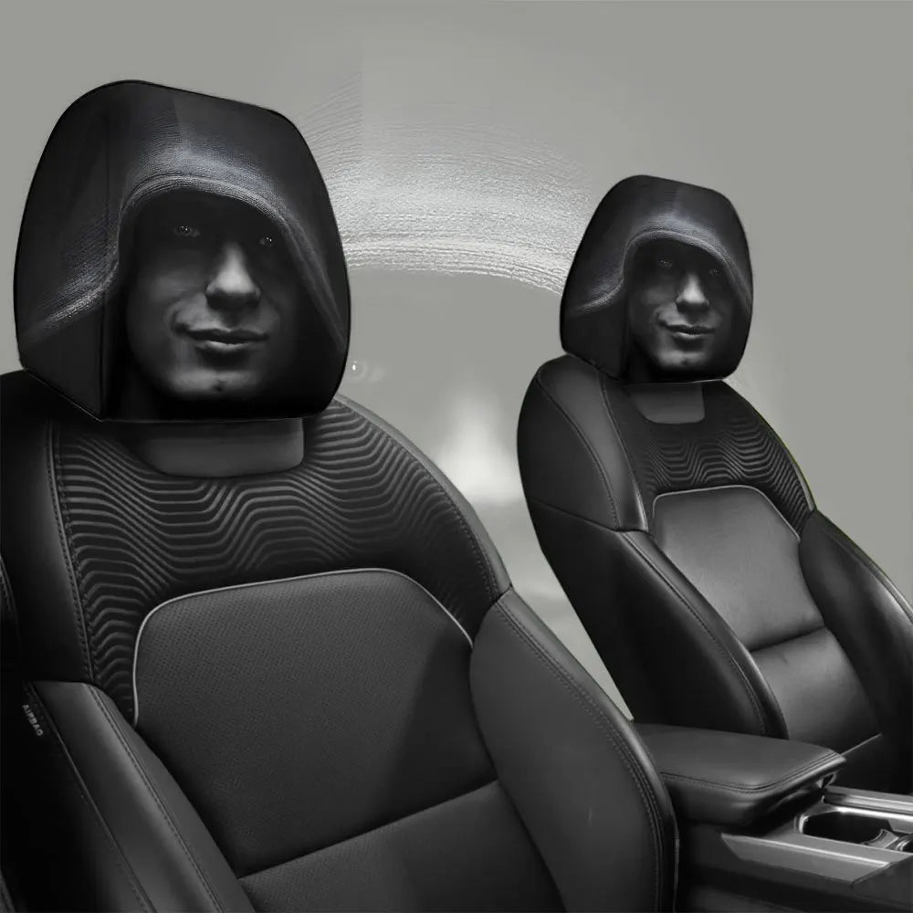 2pcs Dark Aesthetic Mysterious Portrait Print Car Headrest Covers Fit Interior