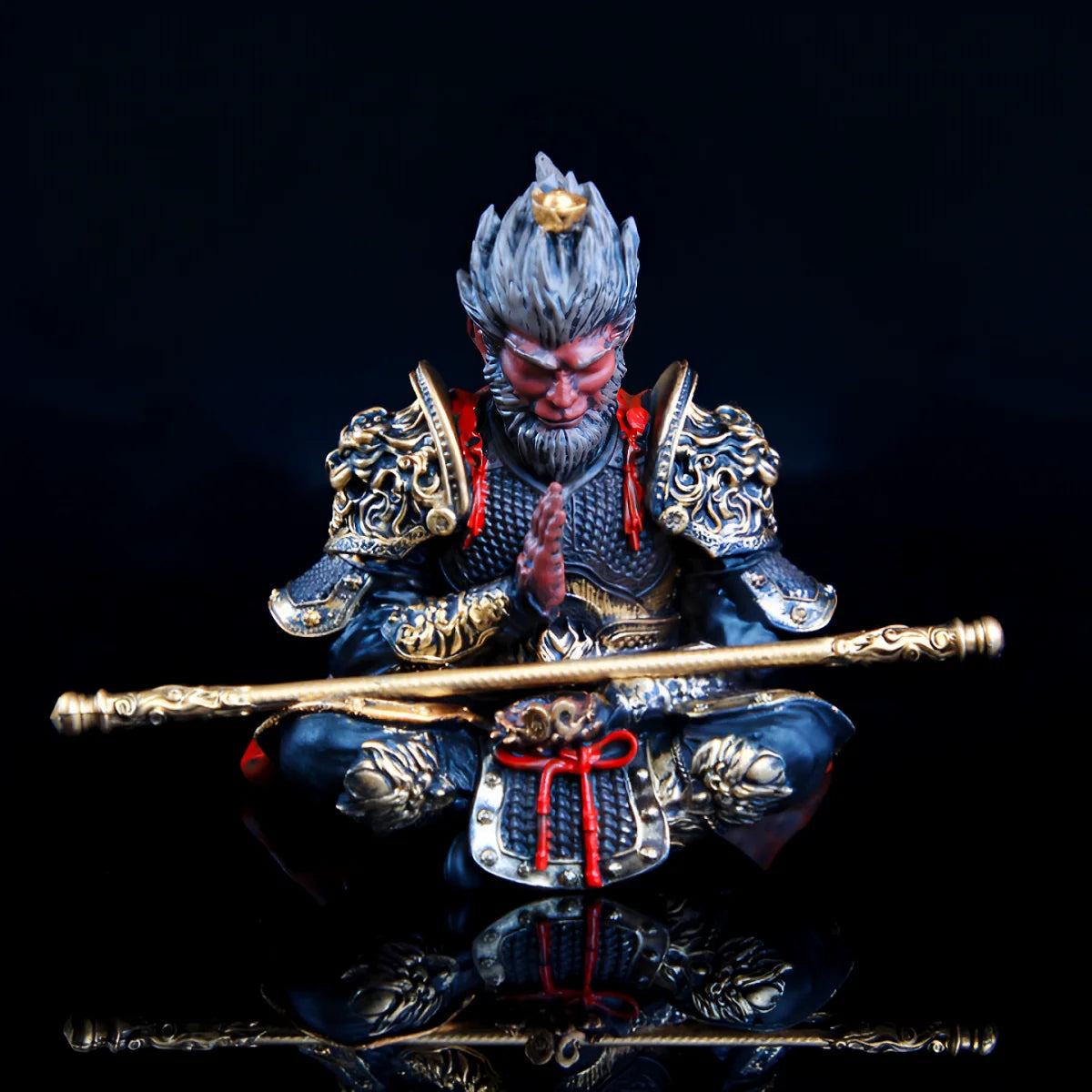 Vibrant Monkey King Figurine 1 Set Hand-Painted Plastic Car Dashboard Ornament Premium Automotive Accessory