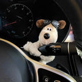 Cute Plush Puppy Car Turn Signal Switch Decor Steering Column Wiper Rod Lever Premium Automotive Accessory