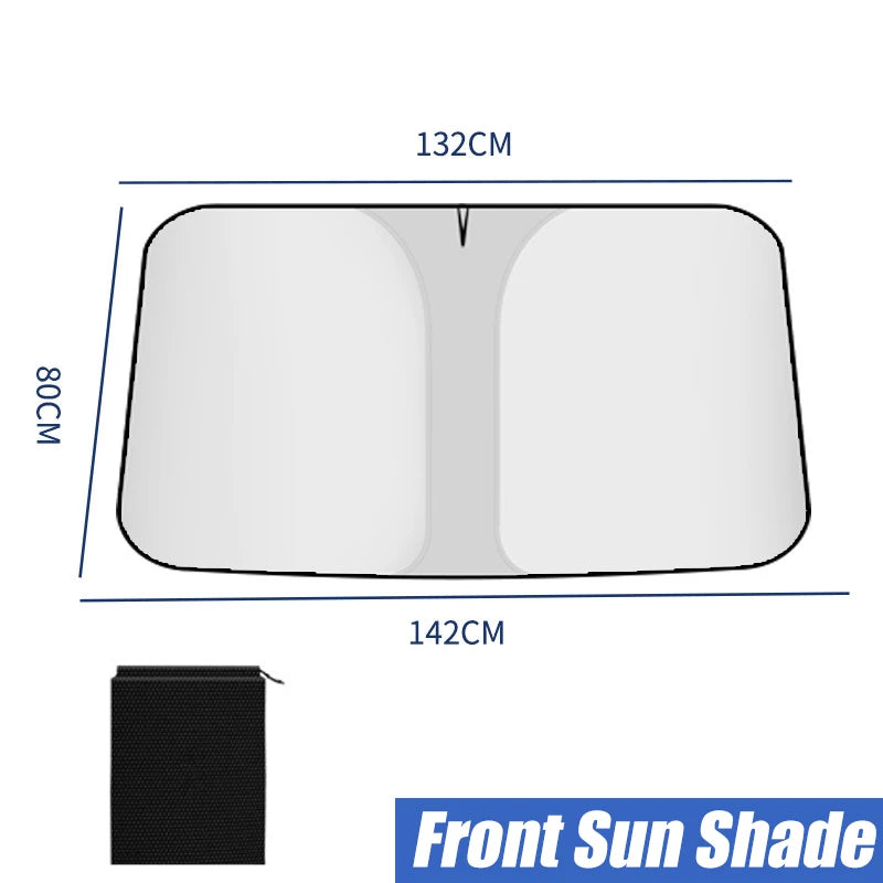 UV-Reflective Car Sun Shade Cover Rear Windshield Sun Protection Sunshade