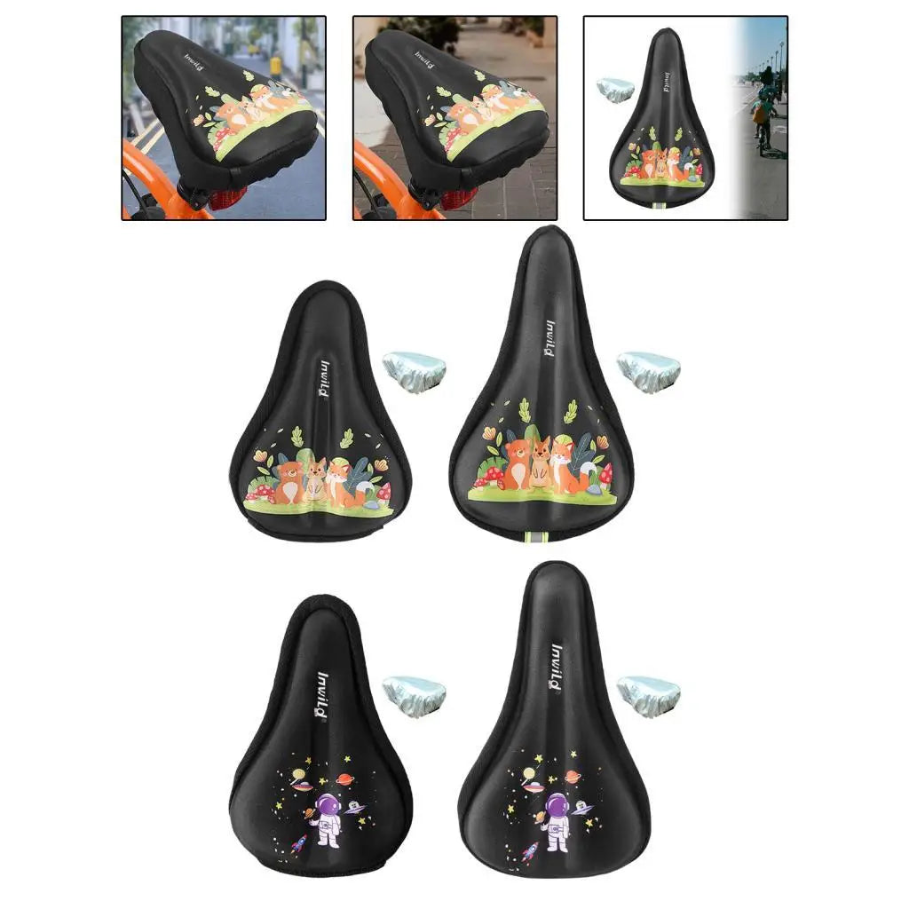 Kids Bicycle Seat Cushion Small Silicone Memory Foam Child Bike Cover Interior