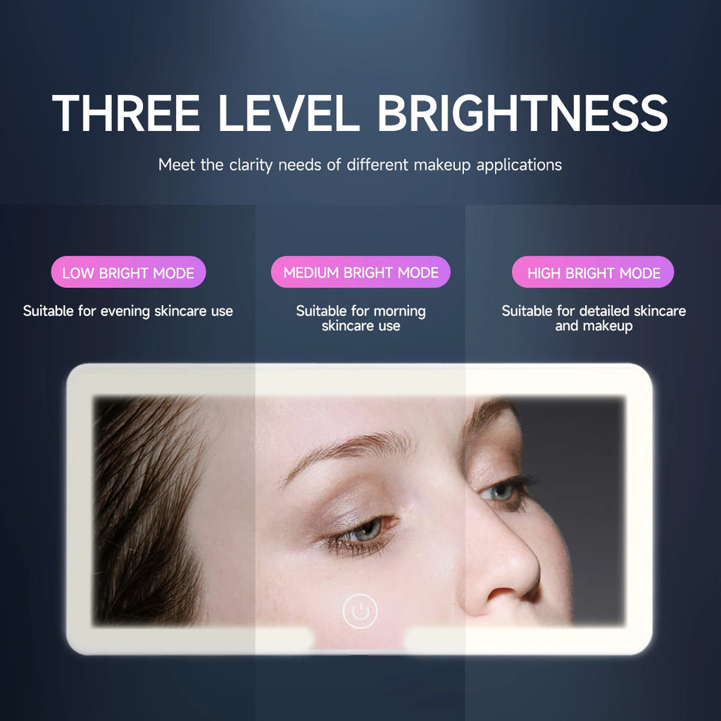 Car Interior Mirrors Sun Visor Plate LED HD Makeup Mirror Rechargeable Fill SUV