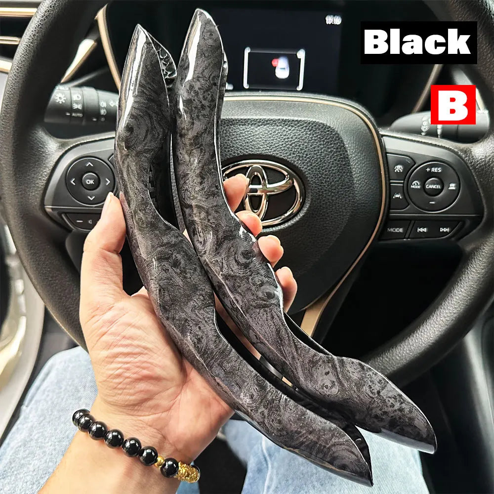 2 PCS Universal Round Car Steering Wheel Cover Carbon Fiber