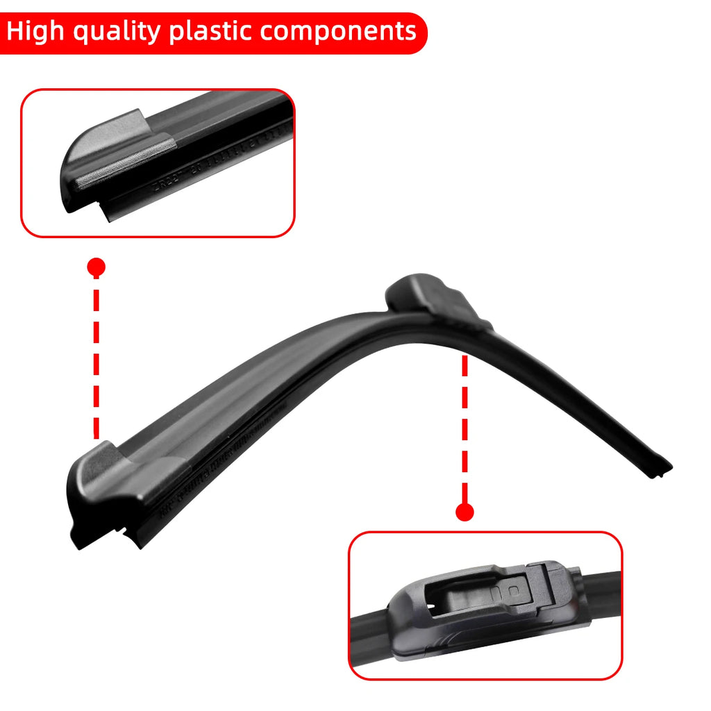 Car Windshield Wiper Blades Hook Universal Soft Rubber Frameless Bracketless Premium Automotive Accessory