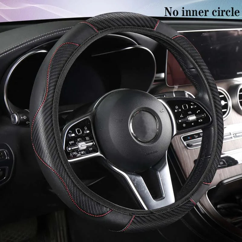 Car Steering Wheel Cover Breathable Anti Slip PU Leather Steering Covers