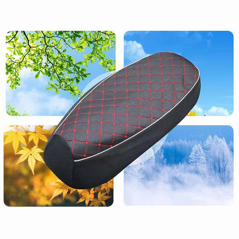 Motorcycle Seat Cover PU Leather Motor Mesh Breathable Waterproof Scooter