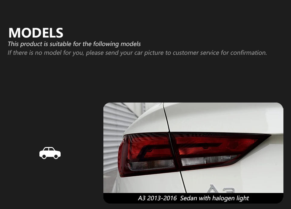 Car Lights for Audi A3 8V Limousine Sedan 2013-2020 LED Auto Taillight Assembly Upgrade Dynamic Turn Signal Lamp Accessories