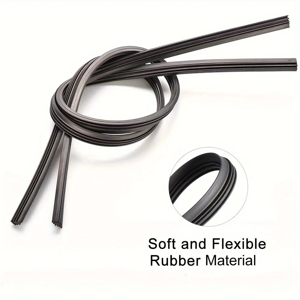 4Pcs 28inch 6mm Universal Car Rubber Frameless Windshield Wiper Blade Refill Premium Automotive Accessory