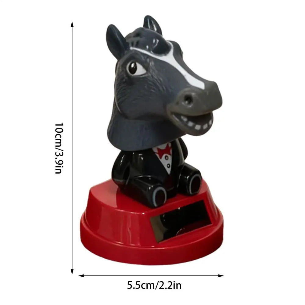 Car Ornament Solar Bobblehead Doll horse Shape Gift Creative Interior Supplies Premium Automotive Accessory